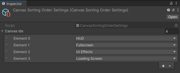 Canvas Sorting Order Inspector